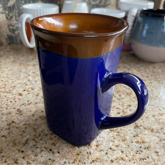 Royal Norfolk Coffee Cup Mug Blue and Brown Square Shape 14 oz Stoneware - Picture 5 of 7